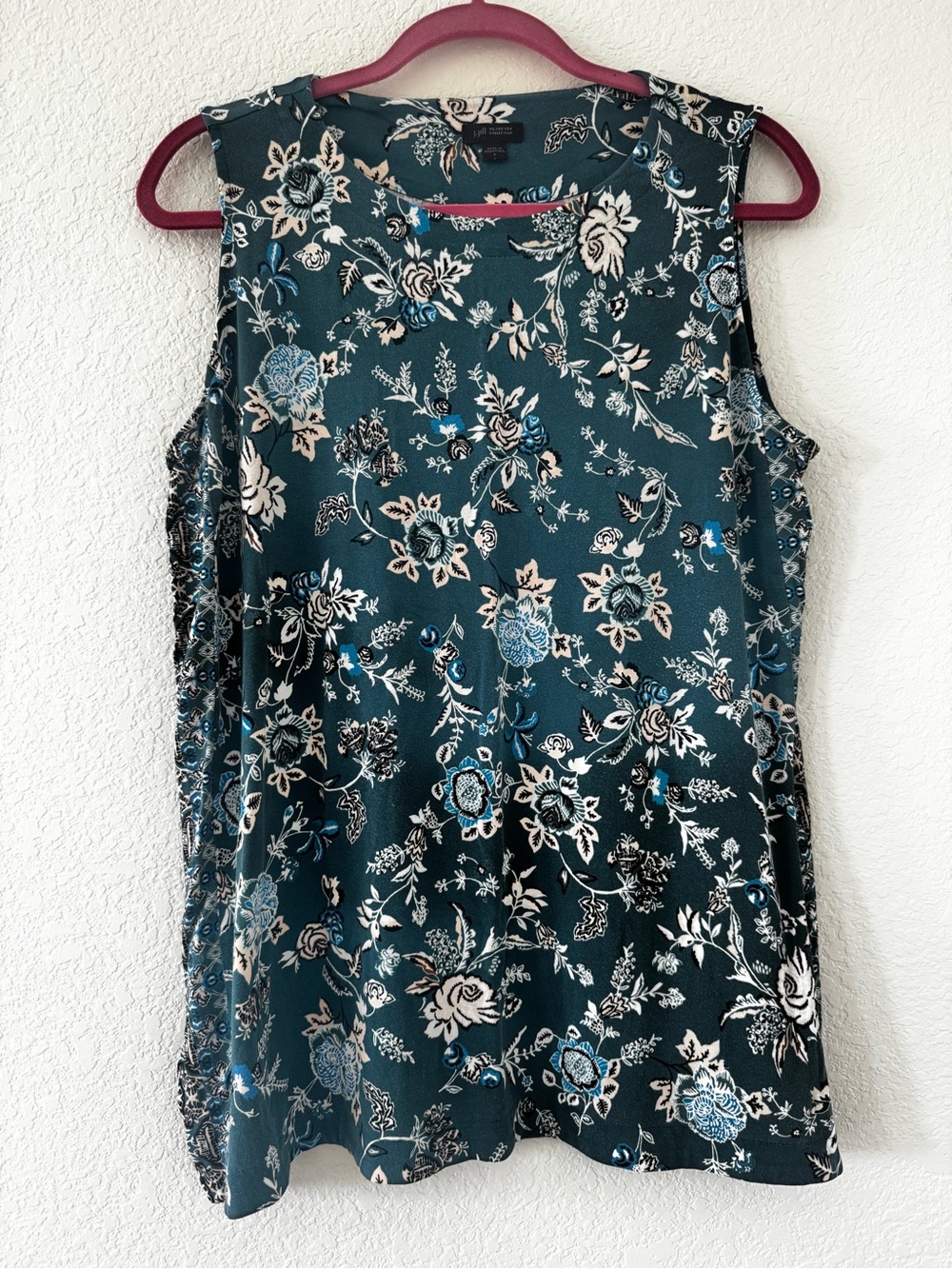 J.Jill Wearever Teal Floral Jersey Tank